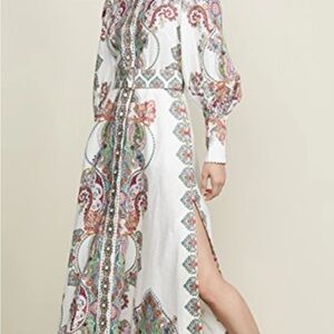 Artis & art 
White Paisley Long Sleeve Dress ( not Belt)